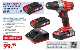 Kluswijs EINHELL POWER X-CHANGE ACCUSCHROEFBOORMACHINE aanbieding