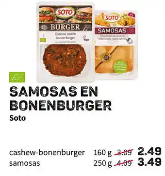 Ekoplaza Somosas en bonenburger aanbieding