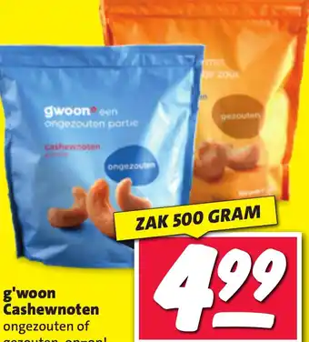 Nettorama g'woon Cashewnoten  500 GRAM aanbieding