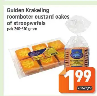 Dagwinkel Gulden krakeling roomboter custard cakes of stroopwafels 240-310 gram aanbieding