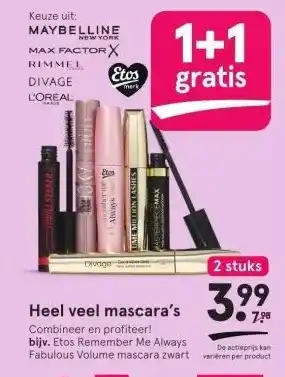 Etos Heel veel mascara's aanbieding