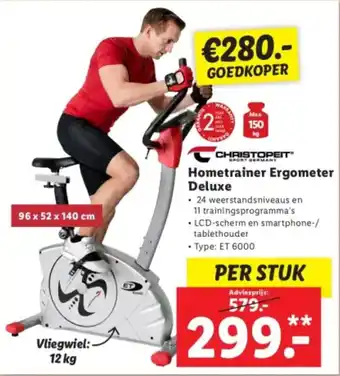 Lidl CHRISTOPEIT Hometrainer Ergometer Deluxe aanbieding