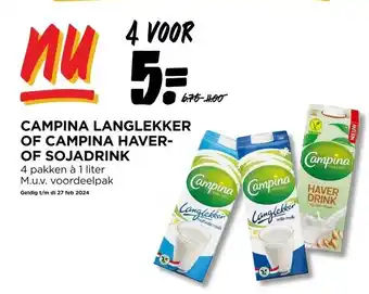 Jumbo CAMPINA LANGLEKKER OF CAMPINA HAVEROF SOJADRINK aanbieding