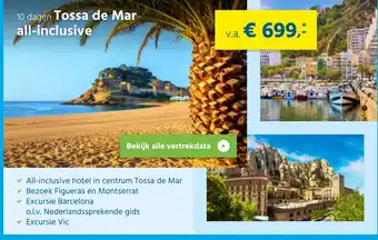 Bolderman Excursiereizen 10 dagen Tossa de Mar all-inclusive aanbieding