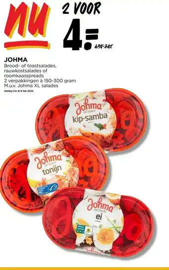 Jumbo JOHMA Brood- of toastsalades, rauwkostsalades of roomkaasspreads aanbieding