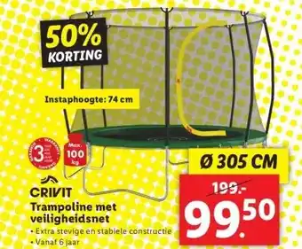 Lidl CRIVIT Trampoline met veiligheidsnet aanbieding