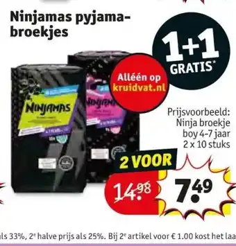 Kruidvat Ninjamas pyjamabroekjes aanbieding