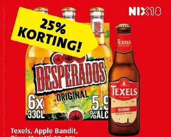 Boni Texels, Apple Bandit, Birra Moretti Affligem of Desperados aanbieding