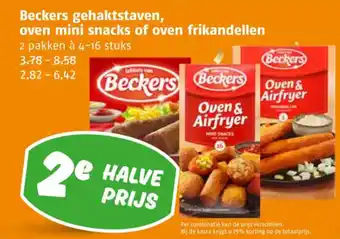 Poiesz Beckers gehaktstaven, oven mini snacks of oven frikandellen aanbieding