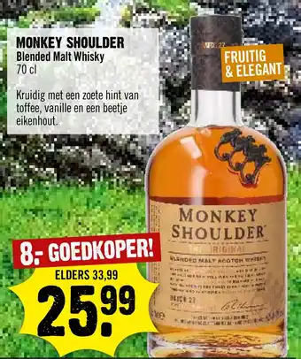 Dirck 3 MONKEY SHOULDER Blended Malt Whisky 70 cl aanbieding