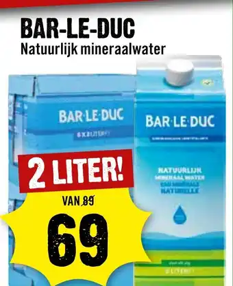 Dirck 3 BAR-LE-DUC Natuurlijk mineraalwater 2 liter aanbieding