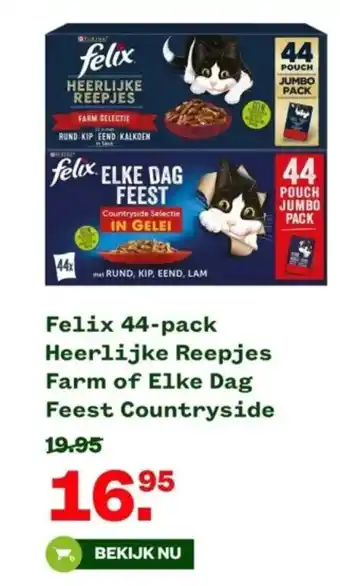 Welkoop Felix 44-pack Heerlijke Reepjes Farm of Elke Dag Feest Countryside aanbieding