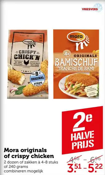 Coop Mora originals of crispy chicken aanbieding