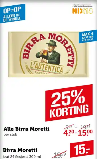 Coop Alle Birra Moretti aanbieding