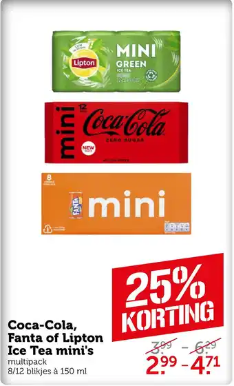 Coop Coca-Cola, Fanta of Lipton Ice Tea mini's aanbieding