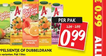 Dekamarkt APPELSIENTJE OF DUBBELDRANK aanbieding