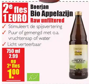 Gezond & Wel Boerjan Bio Appelazijn aanbieding