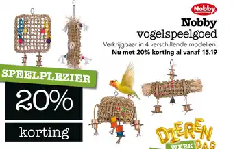 Dierspecialist Nobby vogelspeelgoed aanbieding