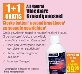 Gezond & Wel All Natural Vloeibare Groenlipmossel aanbieding