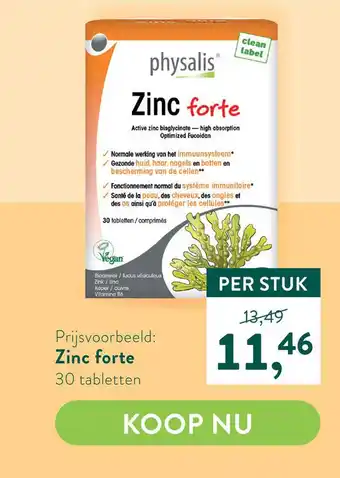 Holland & Barrett Physalis Zinc forte aanbieding