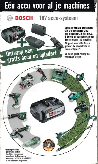 Hornbach Eén accu voor al je machines BOSCH 18V accu-systeem aanbieding