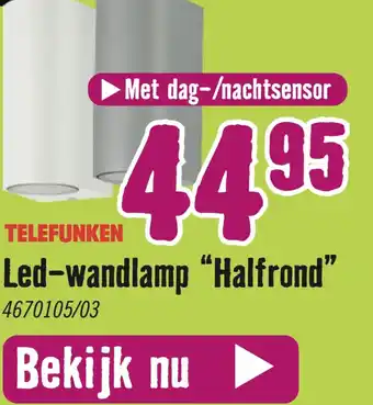 Hornbach TELEFUNKEN Led-wandlamp “Halfrond" aanbieding