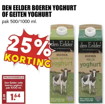 MCD Supermarkt DEN EELDER BOEREN YOGHURT OF GEITEN YOGHURT aanbieding