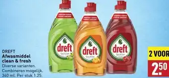 ALDI DREFT Afwasmiddel clean & fresh Diverse varianten. aanbieding