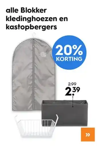 Blokker alle Blokker kledinghoezen en kastopbergers aanbieding