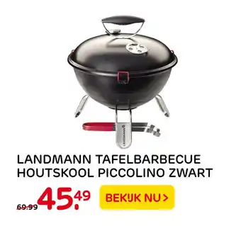 Praxis Landmann Tafelbarbecue Houtskool Piccolino Zwart aanbieding