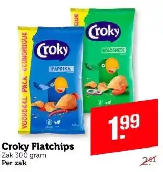 Coop Croky Flatchips Zak 300 gram Per zak aanbieding