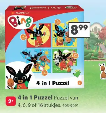 Top1Toys Bing Puzzel 4 In 1 aanbieding