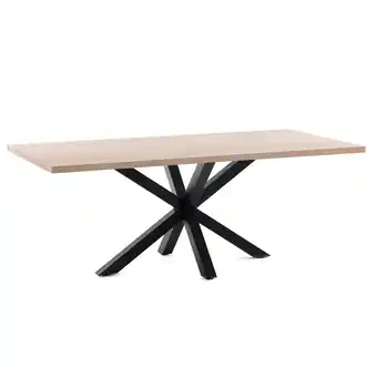 fonQ Kave Home - Argo tafel 180 cm natuurlijke melamine zwarte benen aanbieding