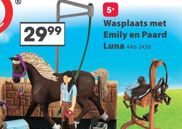 schleich HORSE CLUB 42438 Wastafel met Horse Club Emily & Luna, voor kinderen vanaf 5-12 jaar, speelset : Schleich