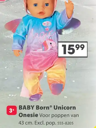 Top1Toys Baby Born Kleertjes Unicorn Onesie 43 cm aanbieding