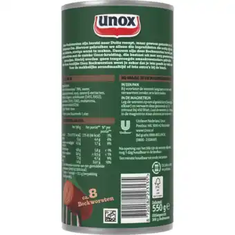 Jumbo Unox Worst Bockworsten 550g aanbieding