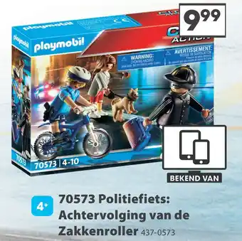 Top1Toys Playmobil 70573 Politiefiets: Achtervolging  Van De Zakkenroller aanbieding