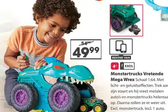 Top1Toys Hot Wheels Monster Trucks Car Chompin' Mega- Wrex Vehicle aanbieding