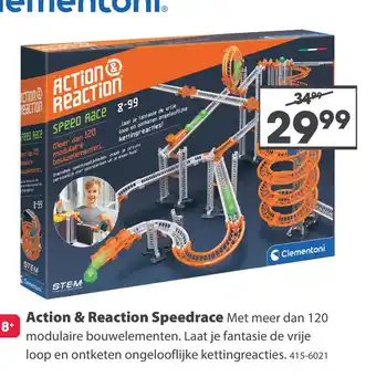 Top1Toys Action And Reaction Knikkerbaan Speedrace Clementoni aanbieding