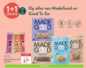 Holland & Barrett MadeGood Good To Go Double Chocolade Soft Baked Bar aanbieding