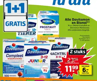 Trekpleister Alle Davitamon en Bional** aanbieding