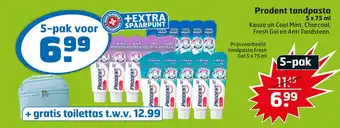 Trekpleister Prodent tandpasta 5 x 75 ml aanbieding