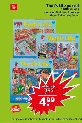 Trekpleister That's Life puzzel 1.000 stukjes aanbieding