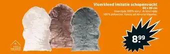 Trekpleister Vloerkleed imitatie schapenvacht 60 x 90 cm aanbieding