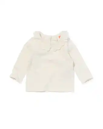 HEMA HEMA Newborn T-shirt Ajour Gebroken Wit (gebroken wit) aanbieding