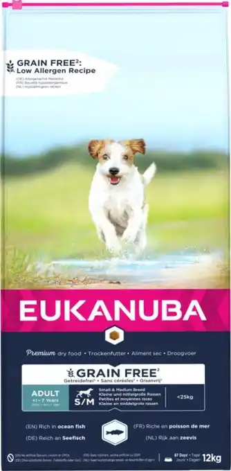 Welkoop Eukanuba Graanvrij Adult Small/Medium - Hondenvoer - Vis 12 kg aanbieding