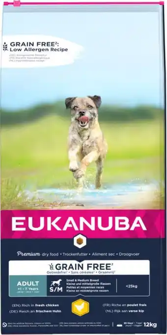 Welkoop Eukanuba Graanvrij Adult Small/Medium - Hondenvoer - 12 kg aanbieding