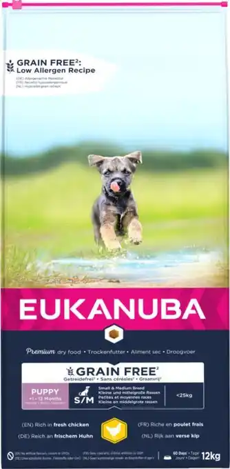 Welkoop Eukanuba Graanvrij Puppy Small/Medium - Hondenvoer - 12 kg aanbieding