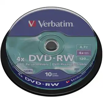 Conrad Verbatim 43552 DVD-RW disc 4.7 GB 10 stuk(s) Spindel Herschrijfbaar aanbieding