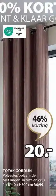 Jysk TOTAK GORDIJN aanbieding
